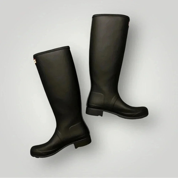 Hunter 'Original Tour' Packable Rain Boots Black Gray Womens 8 M - Picture 2 of 8